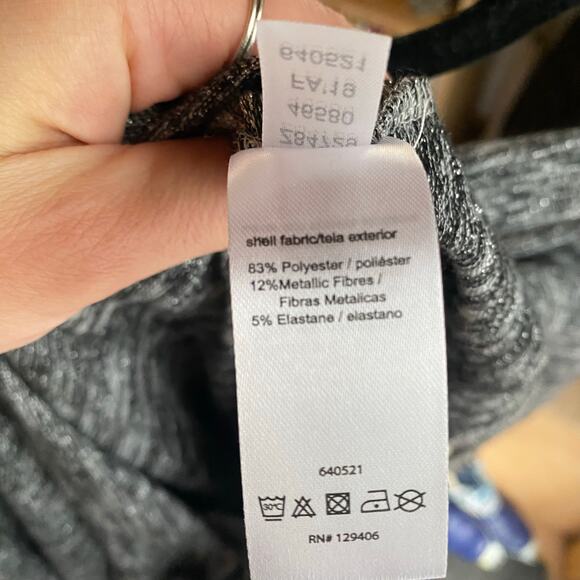 Venus dark gray off the shoulder long sparkly sleeve top - Picture 7 of 7